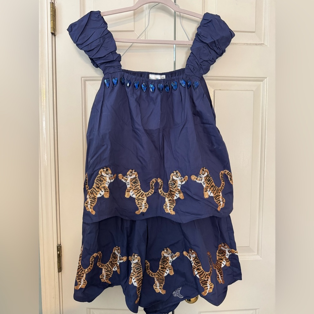 🐯NWOT Queen of Sparkles Tiger Gameday Top & Shorts Set 🐯Auburn🐯